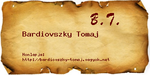 Bardiovszky Tomaj névjegykártya